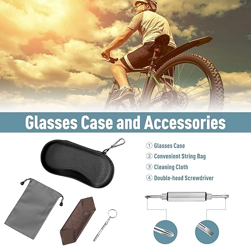 Miniatura 2 de Fintie Estuche para lentes de sol, carcasa rígida de EVA a prueba de golpes, estuche deportivo con mosquetón de metal, estuche de lentes con