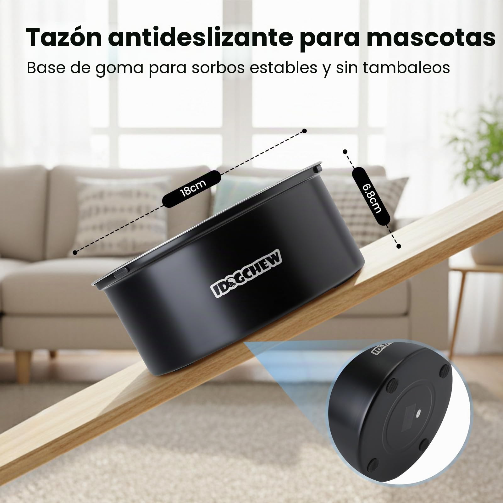 Bebedero Flotante para Perros de Acero Inoxidable – Cuenco Antigoteo con Bandeja Cerrada, Agua Limpia sin Salpicaduras, Base Antideslizante, 1L / 3L