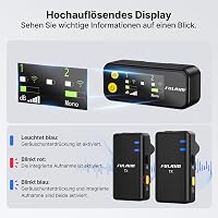 FULAIM X5M Vezeték Nélküli Mikrofon iPhone Android PC DSLR Kamerához Mini Csiptetős Mikrofon 4G Felvétellel Videózáshoz Podcasthoz 5