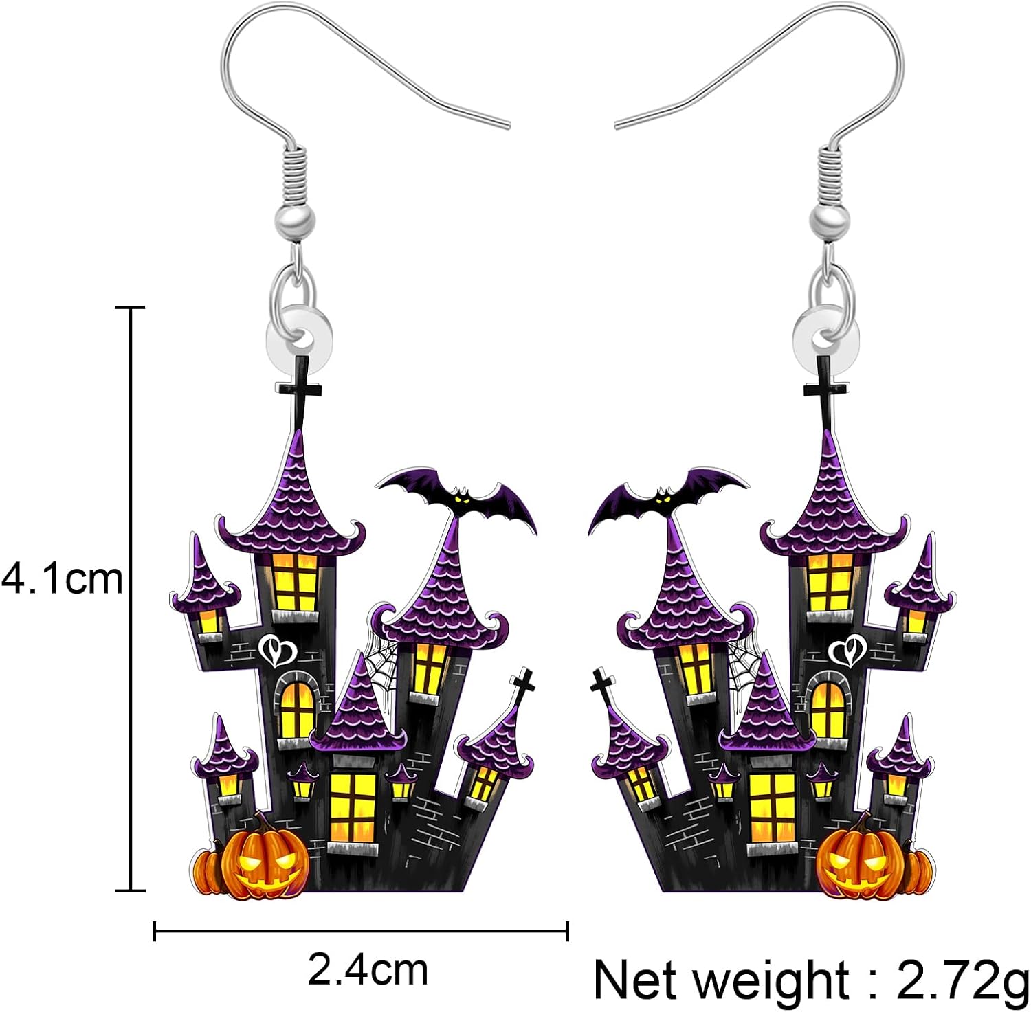 Haunted Castle Dangle Earrings Halloween Gifts for Women image 5