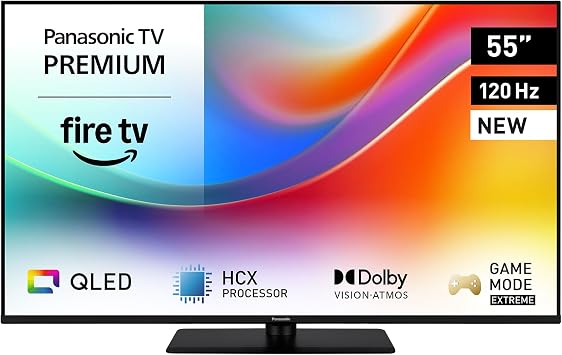 Panasonic Premium TV-55W85BEZC 55 Zoll Fernseher 4K Ultra HD QLED Fire TV