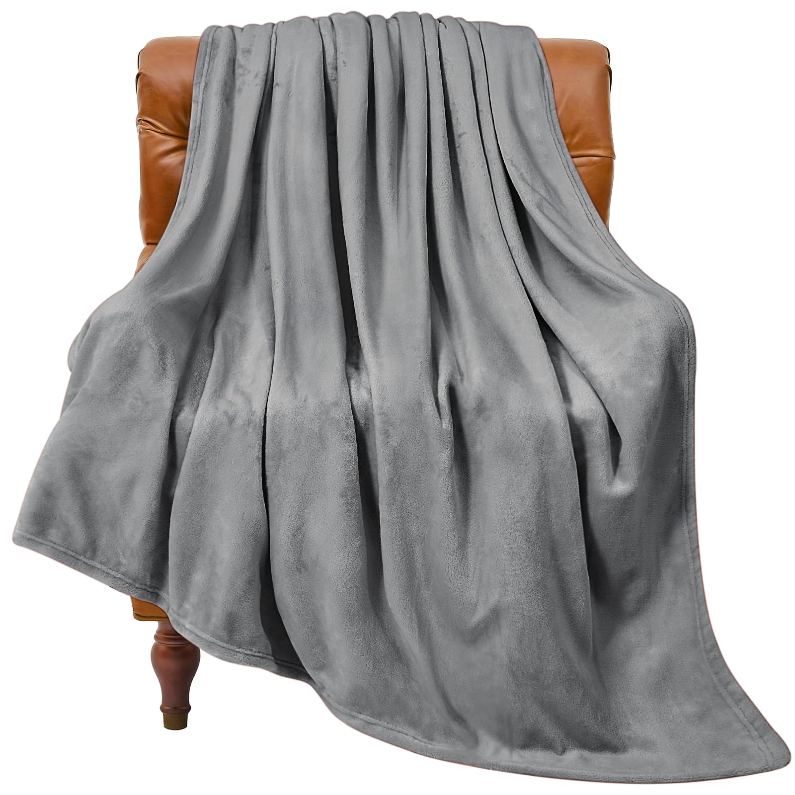 BEDELITE Fleece Blanket Soft Plush Twin Size Blanket Grey 60"x80" | Ultra Soft Fleece, Plush Microfiber, Lightweight Warmth, All Season Comfort, Fade Resistant, Machine Washable, Couch Sofa Bed