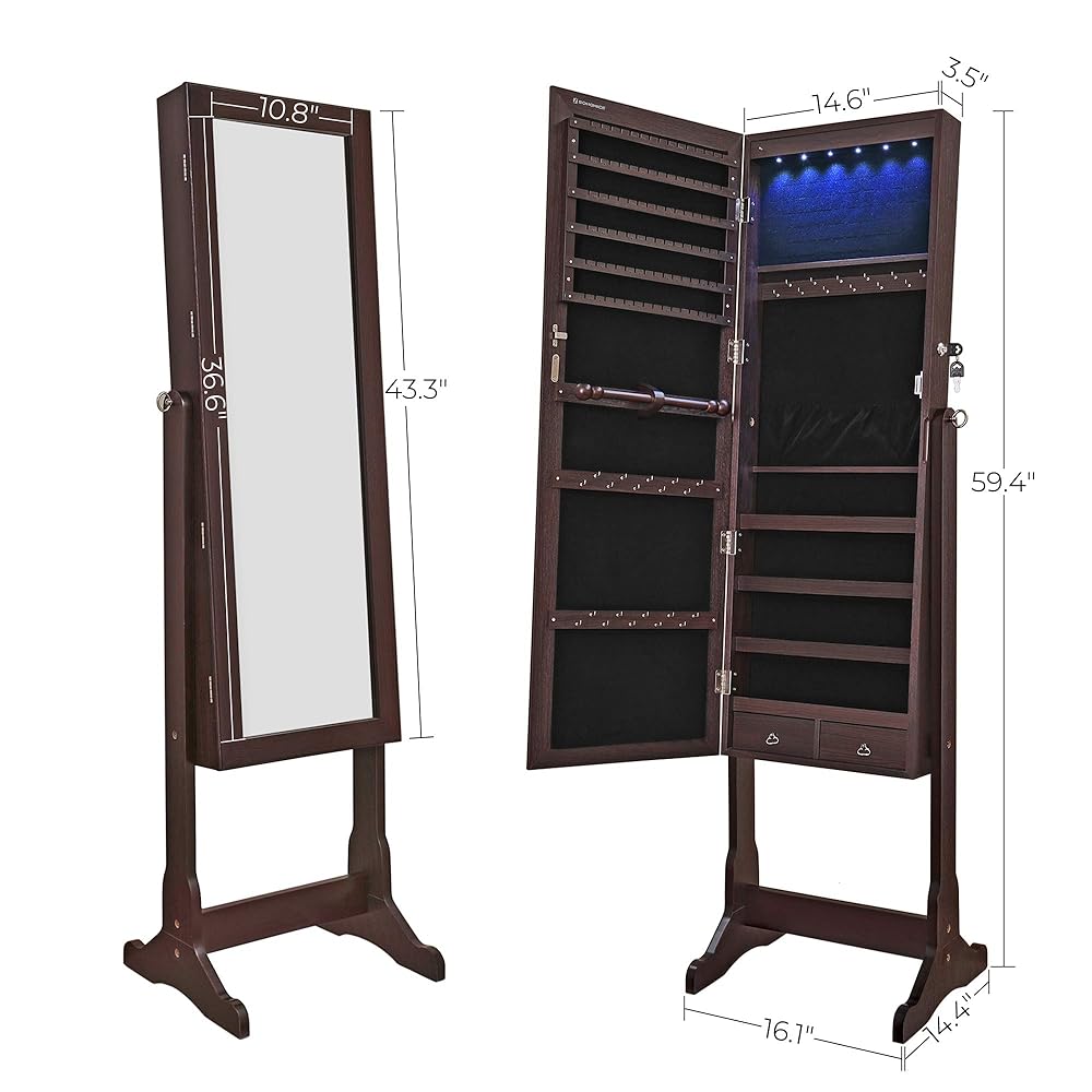 Jun*即購入歓迎専用 Amazon.com: SONGMICS Jewelry Cabinet with 6 LED Lights