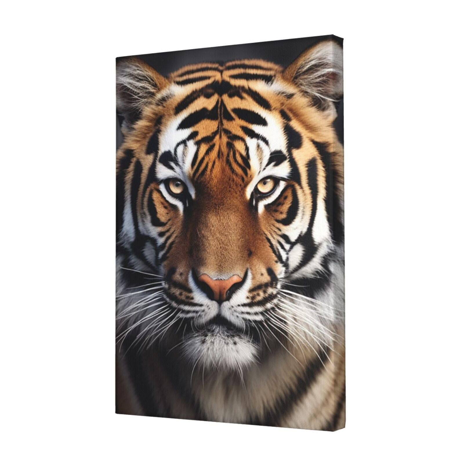 KLOPH Tiger Canvas Wall Art for Living Room 12"x18" Modern Artwork Painting for Bathroom Hanging Canvas Prints Aesthetic Wallart for Bedroom Kitchen Office Wall Decor