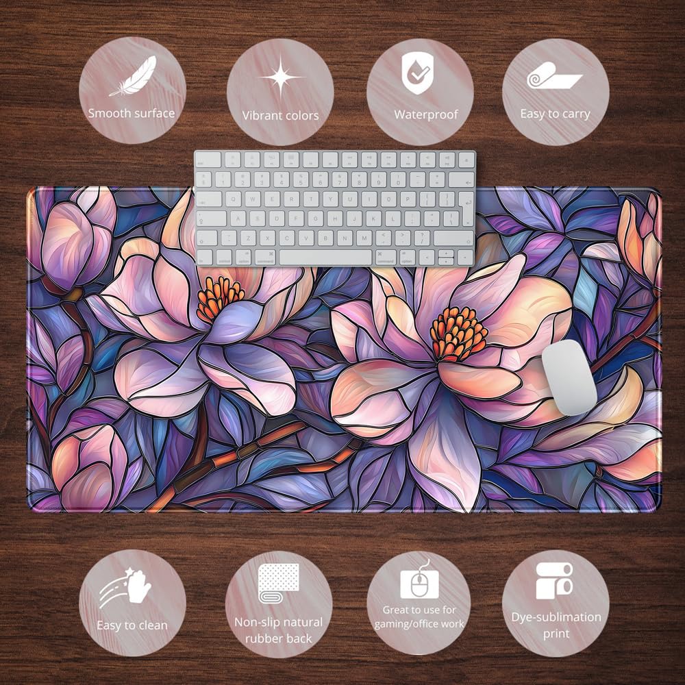 Floral Desk Mat - Gaming Mouse Pad -6 Floral Desk Mat - Gaming Mouse Pad -6