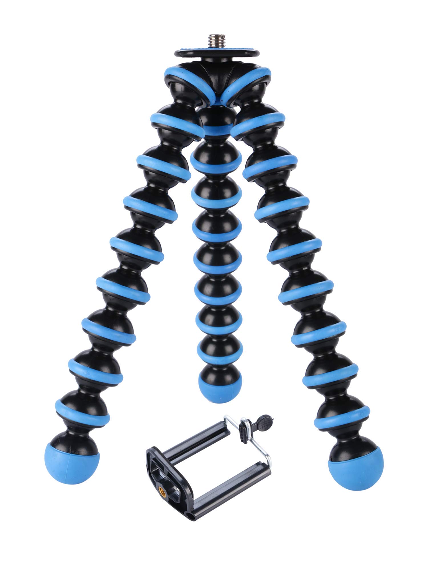 LKMO® Blue Black Ball Joint Octopus Gorilla Tripod 13" Inch - Use for Photography,YouTube,Video Shooting,Vlog etc Super Flexible Foldable for All Smartphone Action and DSLR Camera's (Blue Black)