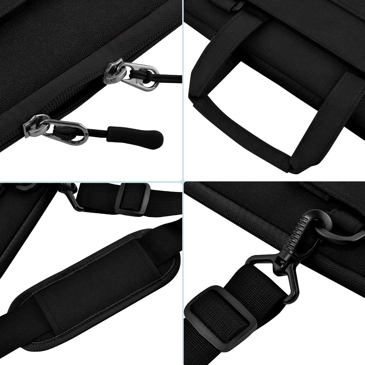 Hseok Laptop Shoulder Bag 13-17.3 inch Case,Durable Shockproof Protective Briefcase with Multi-Pockets 17-17.3" Black image 5 of 6 B0F7LKMC5B