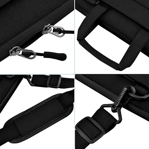 Miniatura 5 de Hseok Bolsa de hombro para laptop de 15.6 a 16 pulgadas, maletín protector duradero a prueba de golpes con múltiples bolsillos y correa compatible