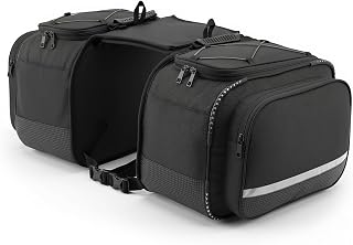 FATMUG Motorcycle Saddle Bag with Rain Cover, Double Side Storage for Travel, Polyester- 50L Black Price In India