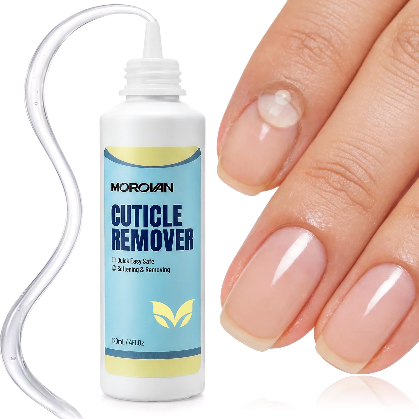 Morovan Instant Cuticle Remover Gel: Professional Cuticle Softener Quickly Remove for Salon Quality Professional Nail Care for Manicure