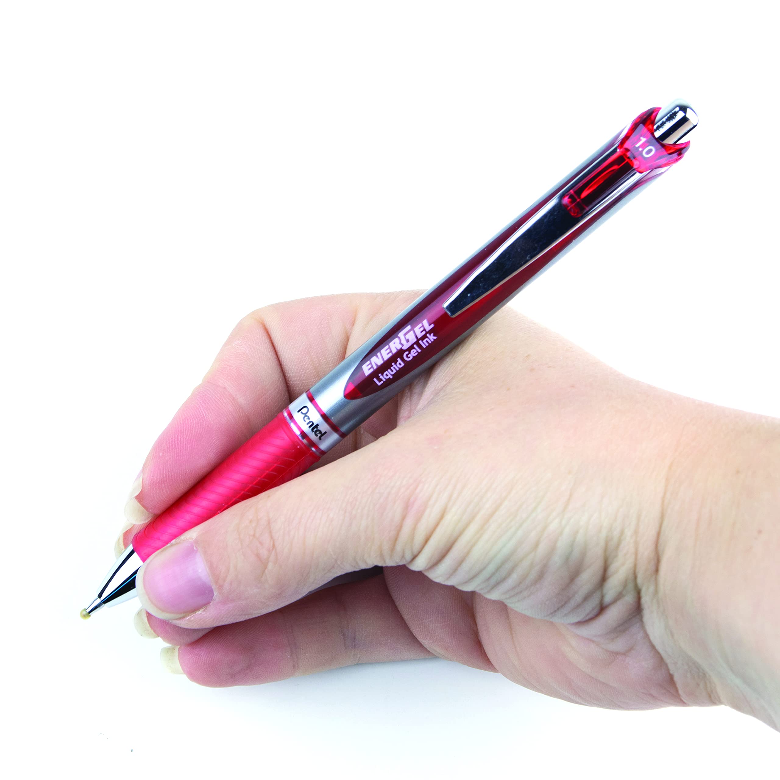 Stylos Pentel EnerGel - Lot De 5 - Encre Gel Liquide Noir 1mm - Écriture Fluide