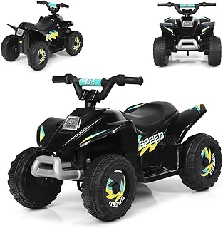 SOARS 6V Elektro Quad für Kinder, 2,8-4,6 km/h, Quad mit Vorwärts-, Rückwärtsfunktion, Elektrofahrzeug, Kinderfahrzeug für Kinder ab 3 Jahren, 73 x 40 x 44,5 cm (Schwarz)