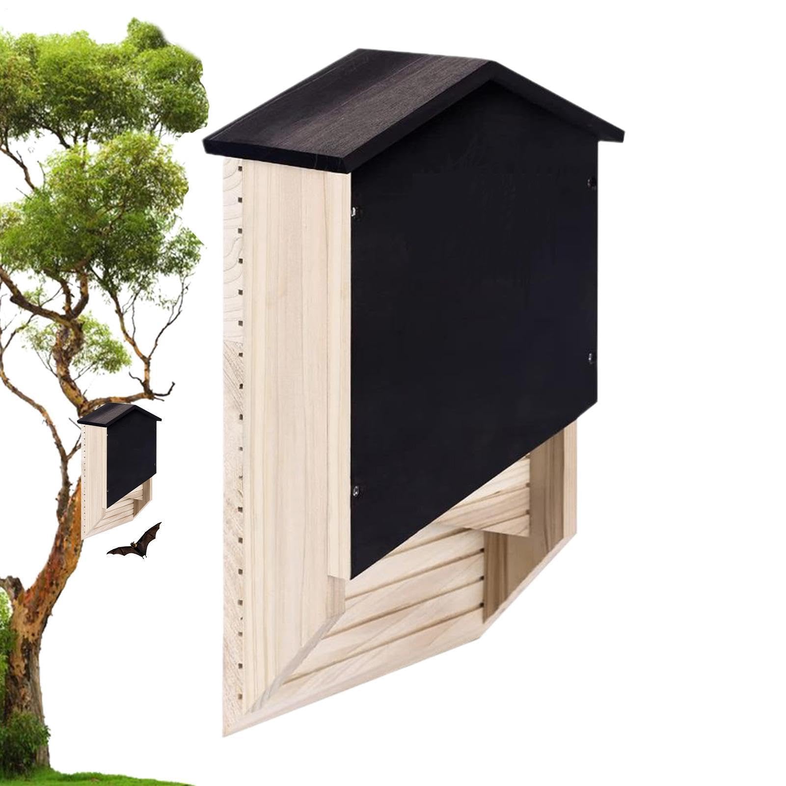 Maison pour chauves-souris en bois naturel pour abri extérieur de jardin