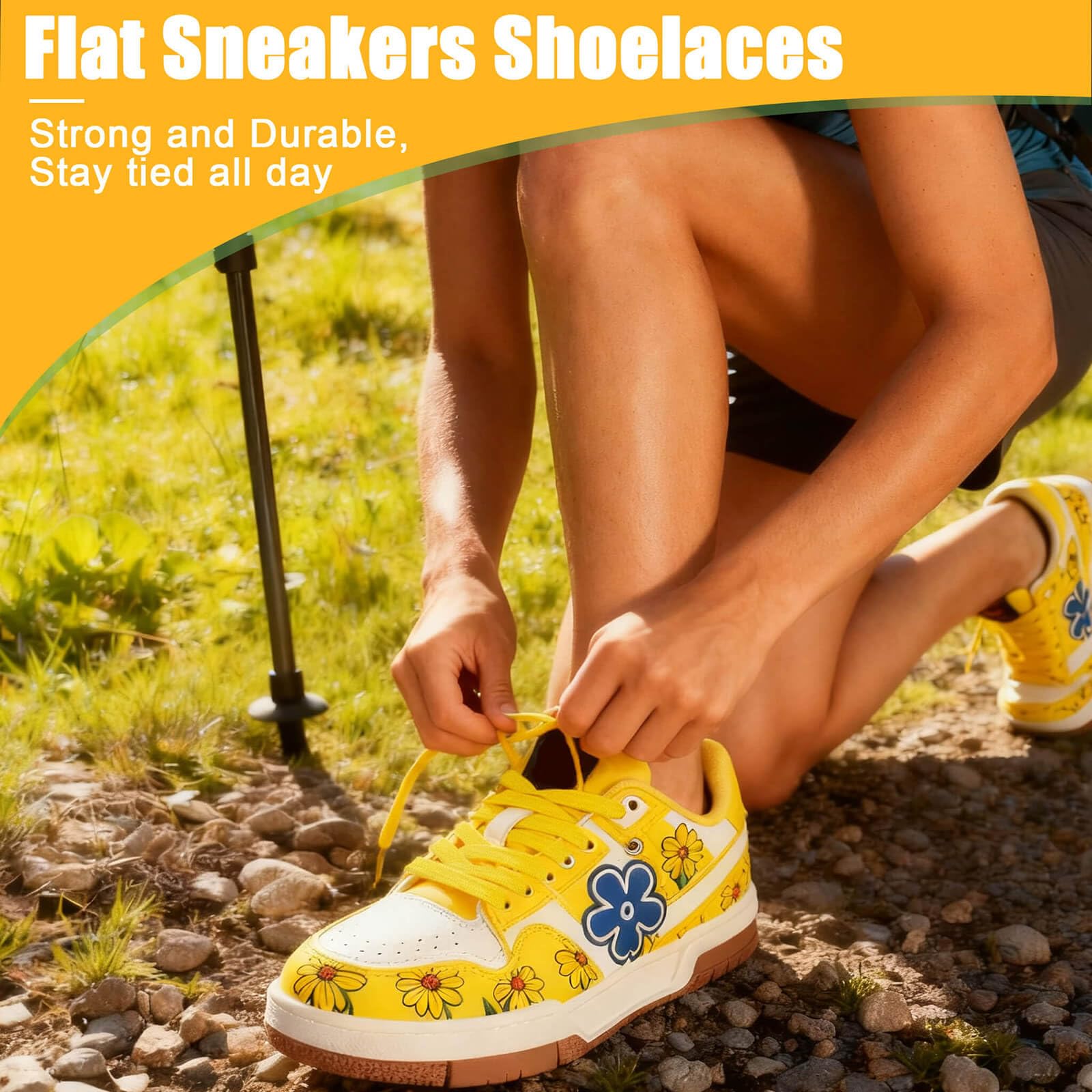 DELELE 2 pares de cordones planos de 5/16 pulgadas para zapatillas atléticas de running