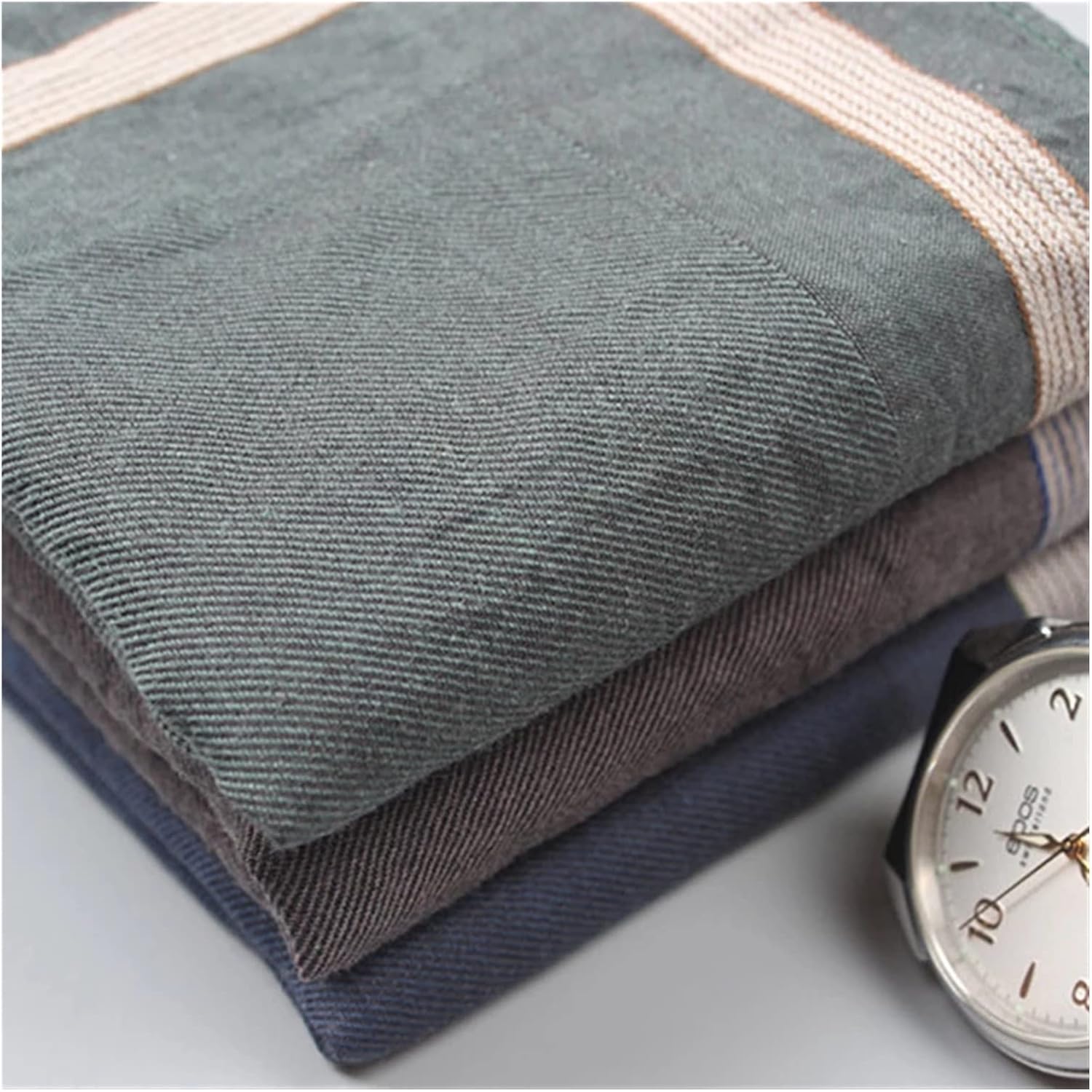 Cotton Men's Handkerchiefs for Classic Sweat-Absorbent Handkerchief Pocket Party Business Chest Towel (D 1)