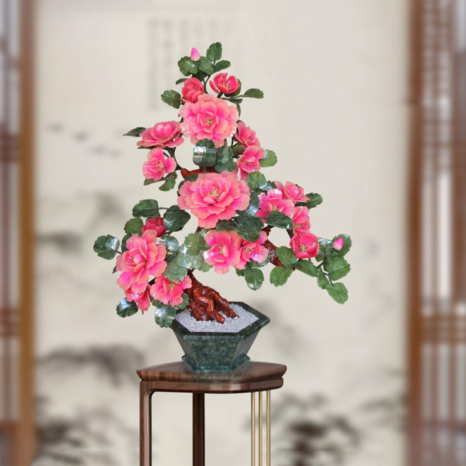 Amazon｜シミュレーション盆栽木牡丹の花シミュレーション鉢植え人工
