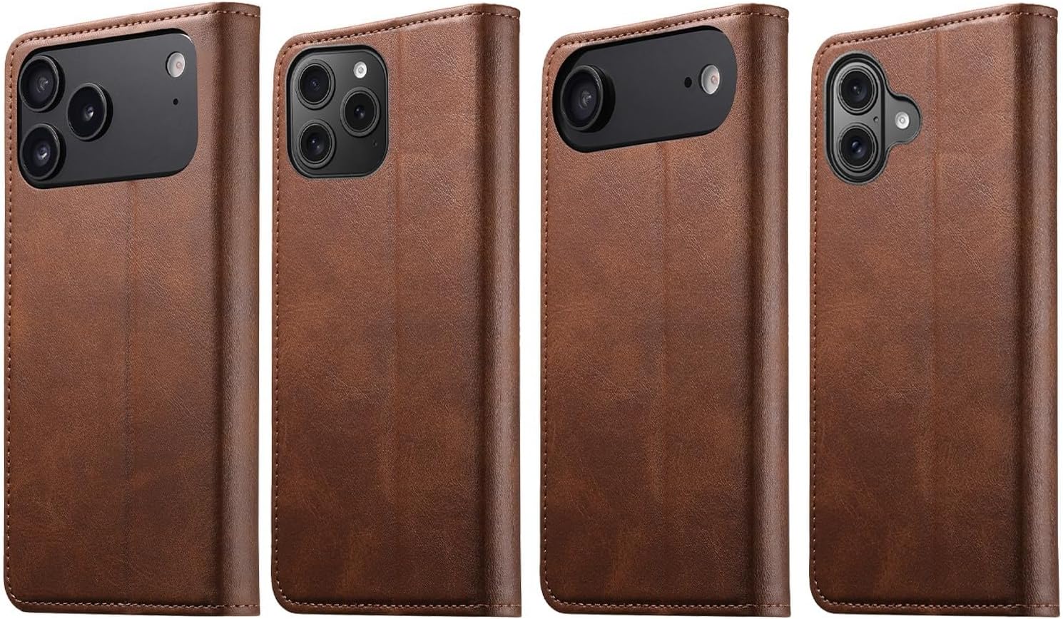 iPhone 17 Pro Max用ジェネリックケース(カラー:ブラック) 磁気レザージッパーウォレットフリップバックケース ストラ