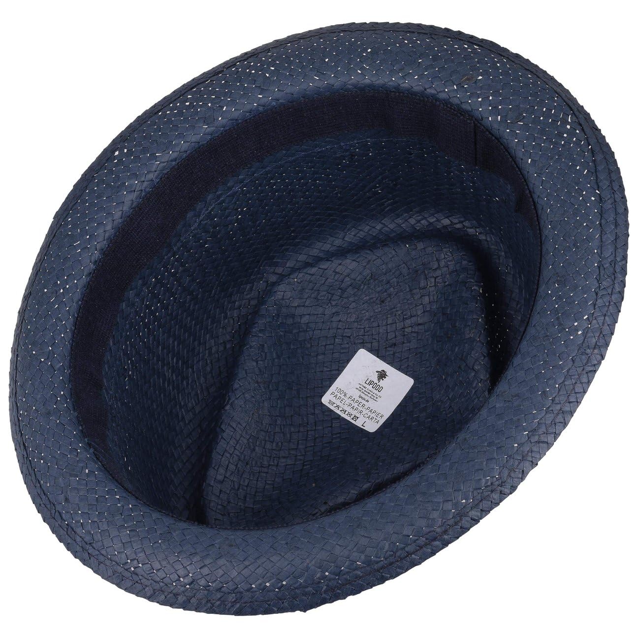 Lipodo Chapeau en Paille Uni Colour Pork Pie Femme/Homme - Made in Italy D'Ete de Soleil avec Ruban Gros Grain Printemps-ete Ete