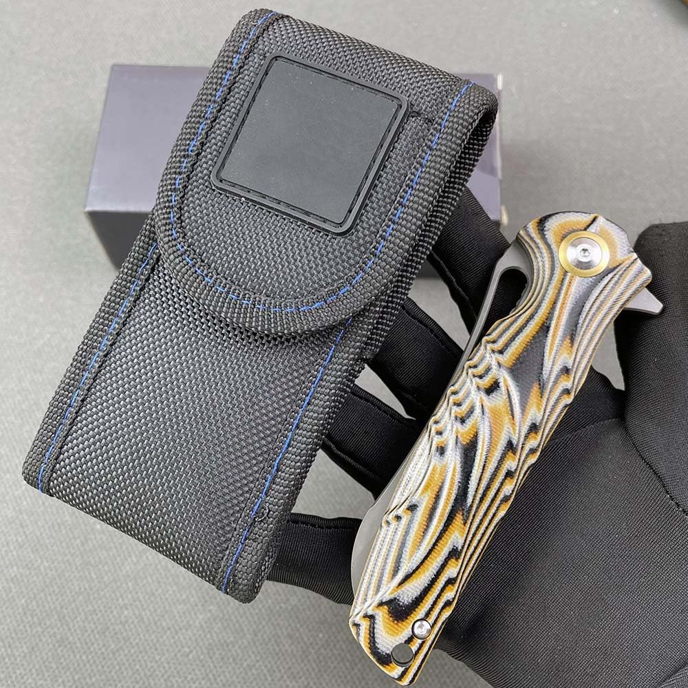 Klappmesser 7.9" Scharf Robust Taschenmesser aus D2 edelstahl, ‌G10, Outdoor Edc Messer Survival Jagdmesser, tragbare camping messer, Faltbar tanto neck knife, flipper einhandmesser mit clip Scheide