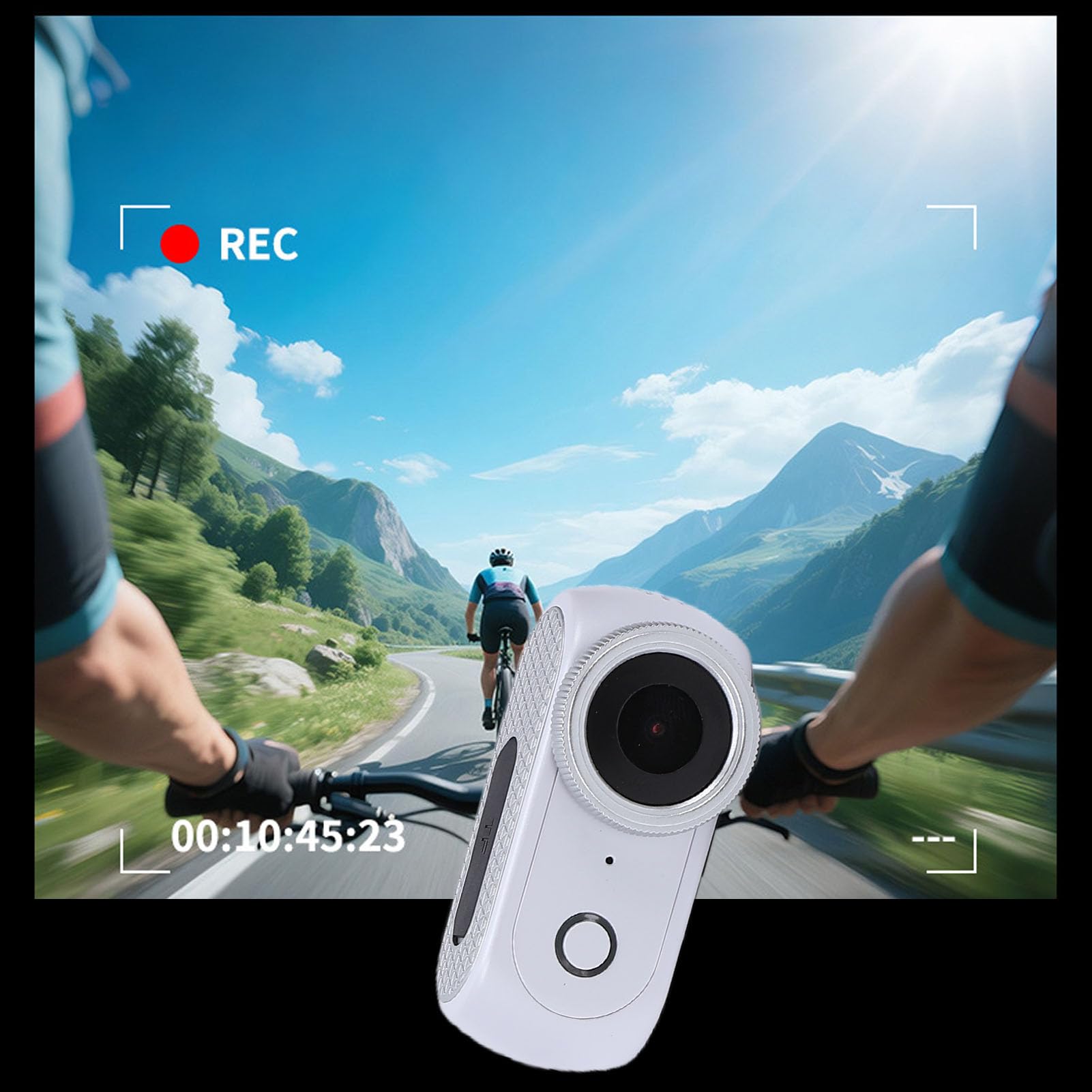 PUSOKEI Videocamera Action 4K con Schermo Ribaltabile, Magnetica e (WHITE) | Schermo Tattile da 2 Pollici, Rallentatore, Time Lapse, Rilevamento Movimento e Supporto Wi-Fi.