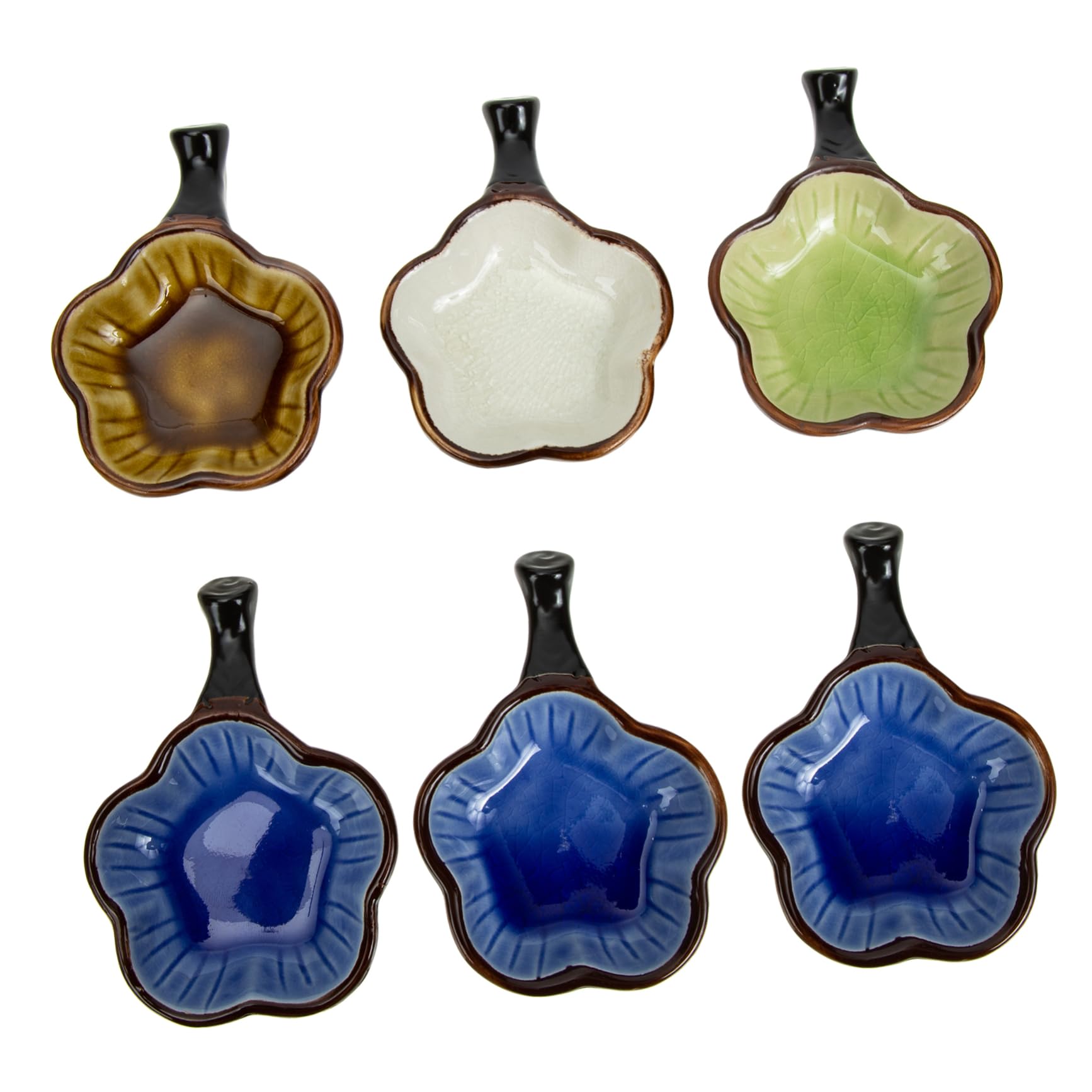 TEHAUX Lot de 6 Plaques D’Encre en Céramique Couleur Aléatoire Lave-pinceaux Poli, Porte-Stylo pour Calligraphie et Écriture au Pinceau, Débutants et Étudiants