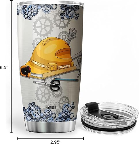 Miniatura 8 de Vaso de ingeniero para hombres, con datos nutricionales, con tapa, 20 onzas, regalos de ingeniería para estudiantes universitarios, tazas de acero