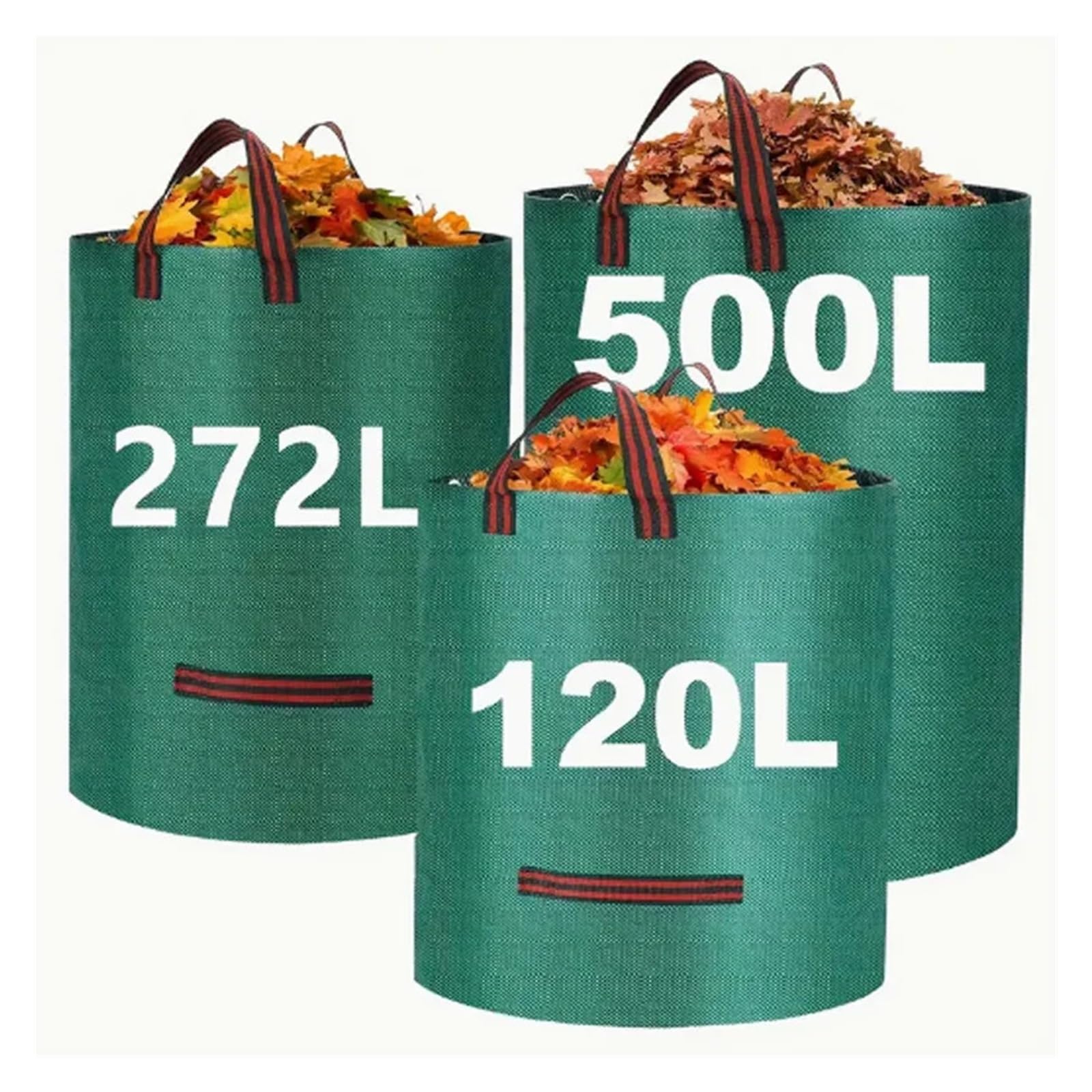 Borsa Da Giardino 120-500 Litri Con Coperchio Collezione Di Foglie Pieghevoli Può Conservare Cadute Riutilizzabili For Giardinaggio All'aperto(120L2pc)