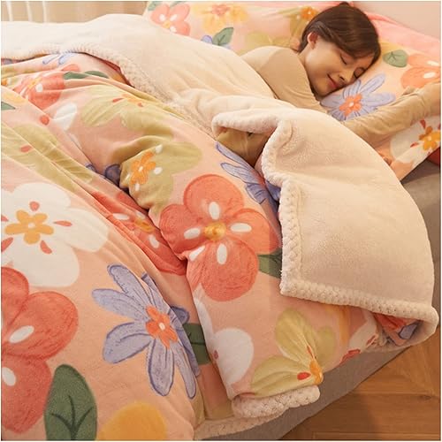 Miniatura 2 de RRNAR Edredón súper cálido, edredón de felpa gruesa para invierno, juego de edredón desmontable, núcleo de edredón cálido de doble cara, edredón de