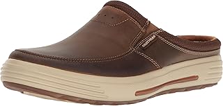 skechers leather slip on mens