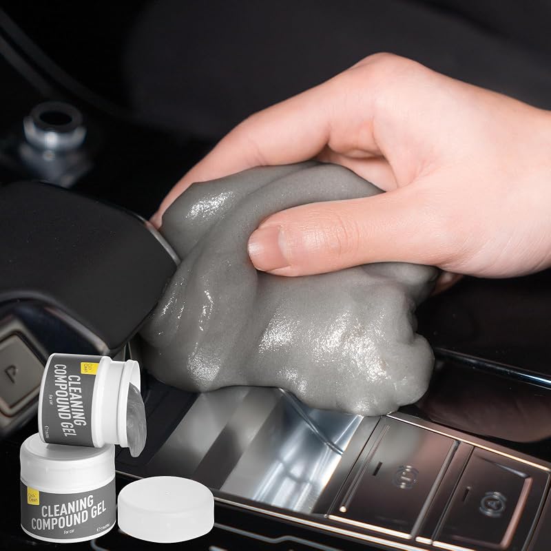 Gel de Limpeza Automotiva CLICK CLEAN com Aroma de Coco, Reutilizável, para Poeira em Cantos Estreitos, 2 unidades de 198 g