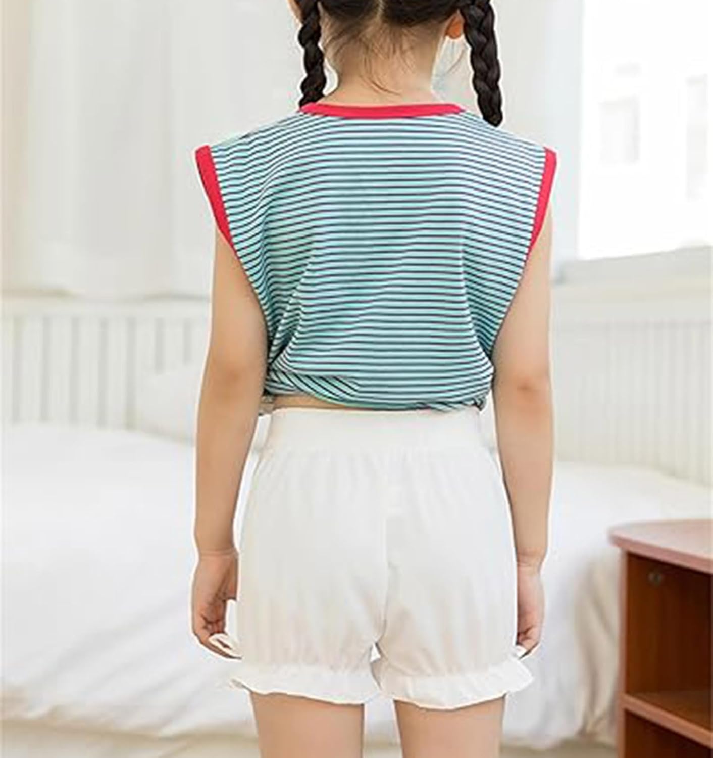KISSOURBABY Girls Shorts Lolita Bloomers Maid Ruffle Pumpkin Pants