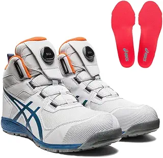 アシックス asics 安全靴 作業靴 ウィンジョブ CP214 BOA 1271A056 ＋専用 インソール 1273A008（600）セット品 | ダイヤル,ハイカット,JSAA A種合格品,軽量,消臭,2E