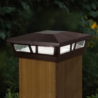 Classy Caps SLC771C 6x6 Brown Aluminum Cambridge Solar Post Cap