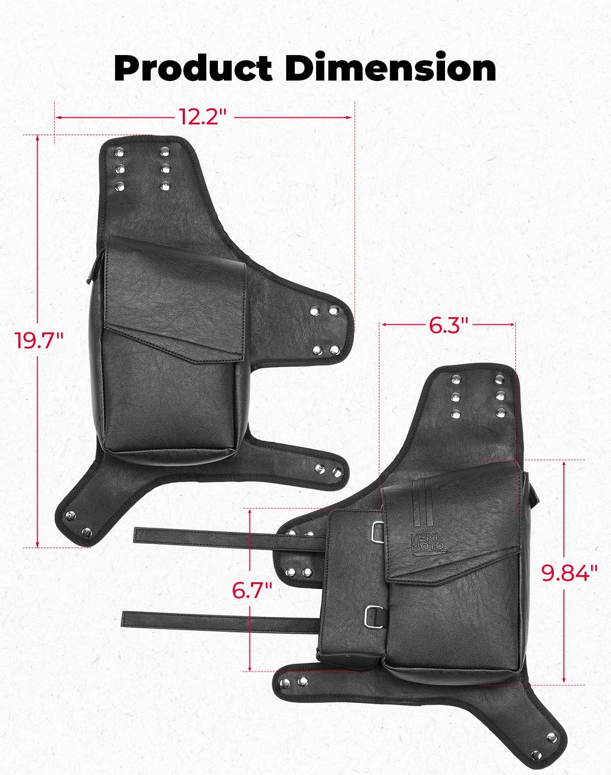 KEMIMOTO Borsa laterale di protezione, organizer con portabottiglie in ecopelle, compatibile con modelli Touring Road King Electra Glide Road Glide Sinistra, Destra