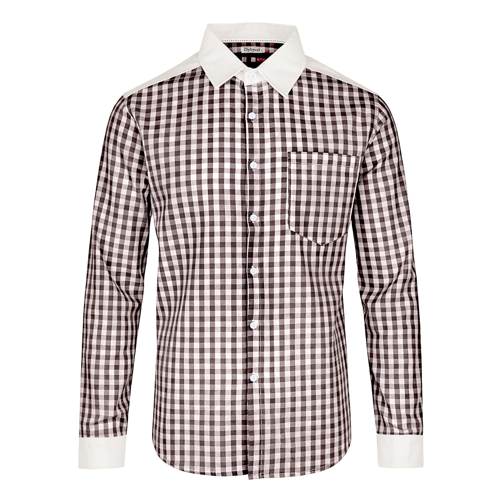 Dybycit Herren Kariertes Hemd Langarm Baumwolle Button Down Regular Fit Oktoberfest Männer Freizeithemd mit Brusttasche