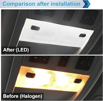 Interior Map Dome Light Cover Clear Lens Overhead Console with White LED Bulbs Compatible with 2007-2013 Chevy Silverado GMC Sierra Suburban Avalanche Tahoe Yukon Escalade