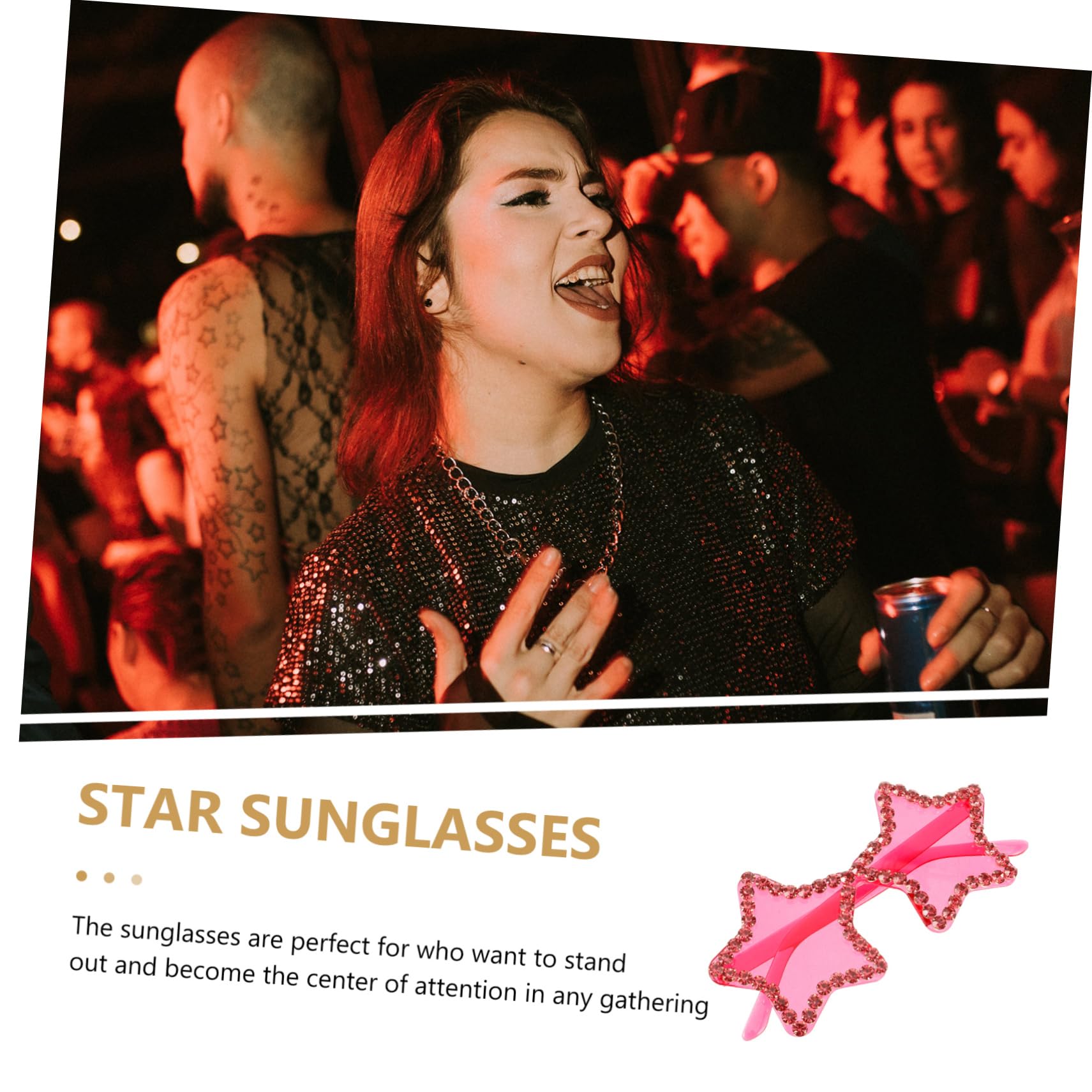 COLLBATH Round Rimless Sunglasses Star Sunglasses for Men Mens Frameless Glasses Festival Fashion