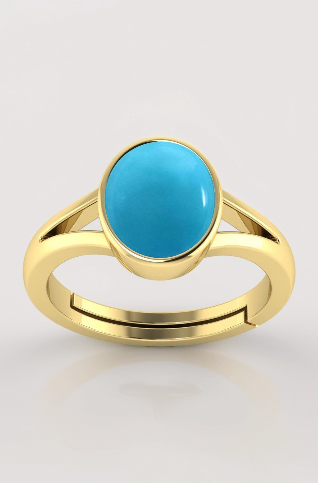 14.25 Ratti Turquoise Stone Original Certified Firoja Firoza Gemstone Adjustable Ring With Lab Certificate
