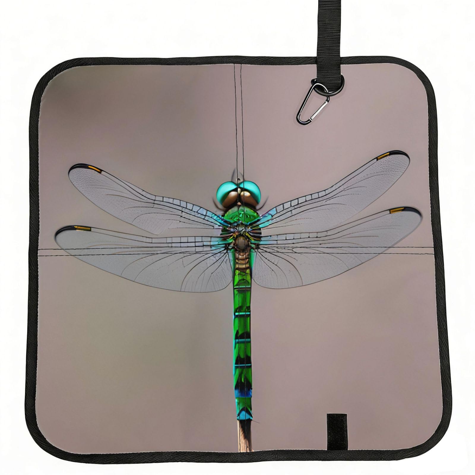 eeprty Dragonfly Printed Portable Seat Cushion Strap, Foldable Pad for Stadium Bleachers Hiking Travel