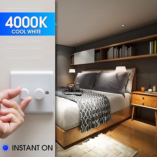 Miniatura 6 de Energetic Bombillas LED equivalentes a 100 W, color blanco natural 4000K A19 bombillas regulables, 13.5 W 1600 lm CRI80+, 15000 horas, certificación