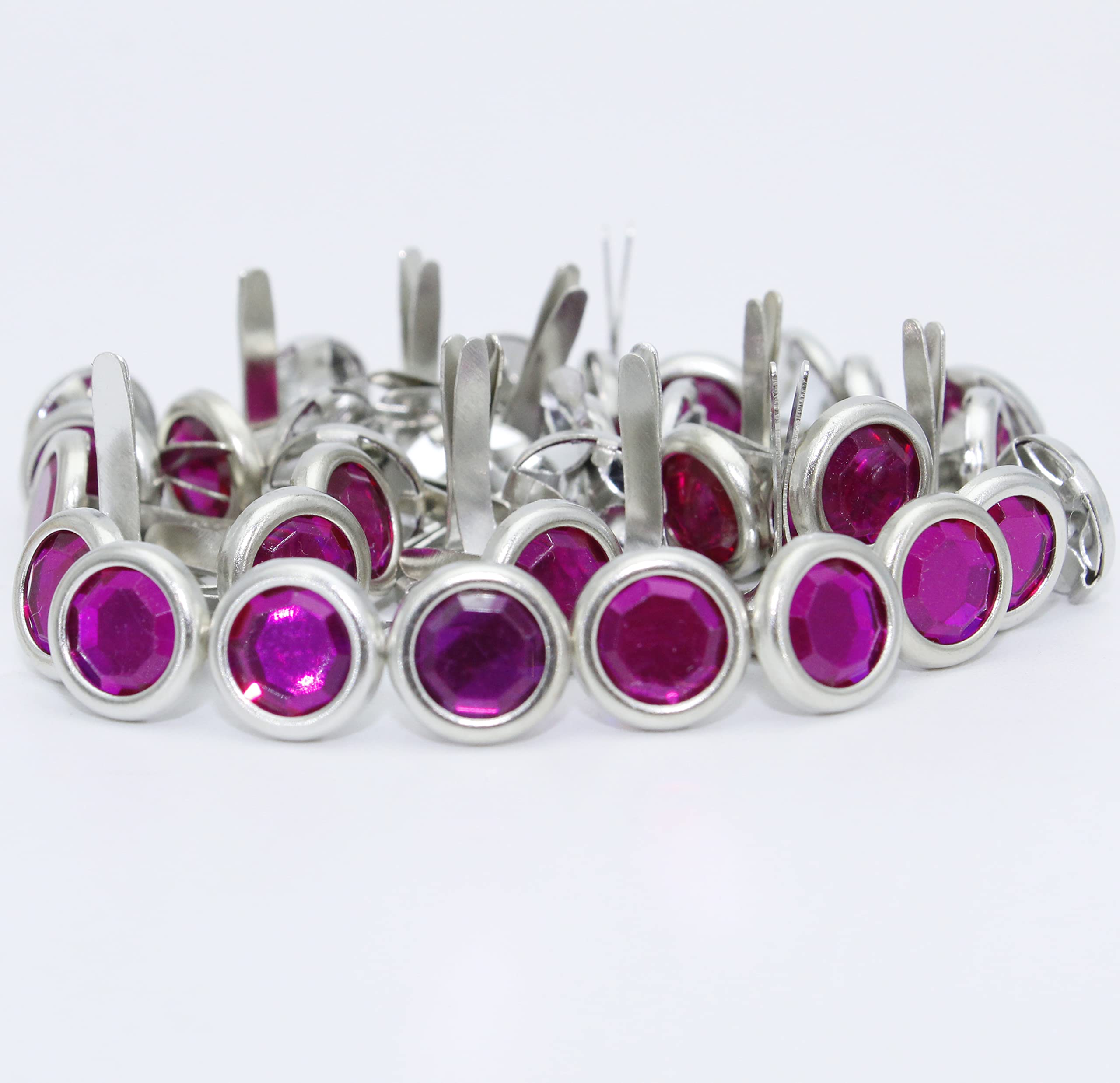 50x Mini Round Rhinestone Head 7mm Metal Brad Pape... - Grandado