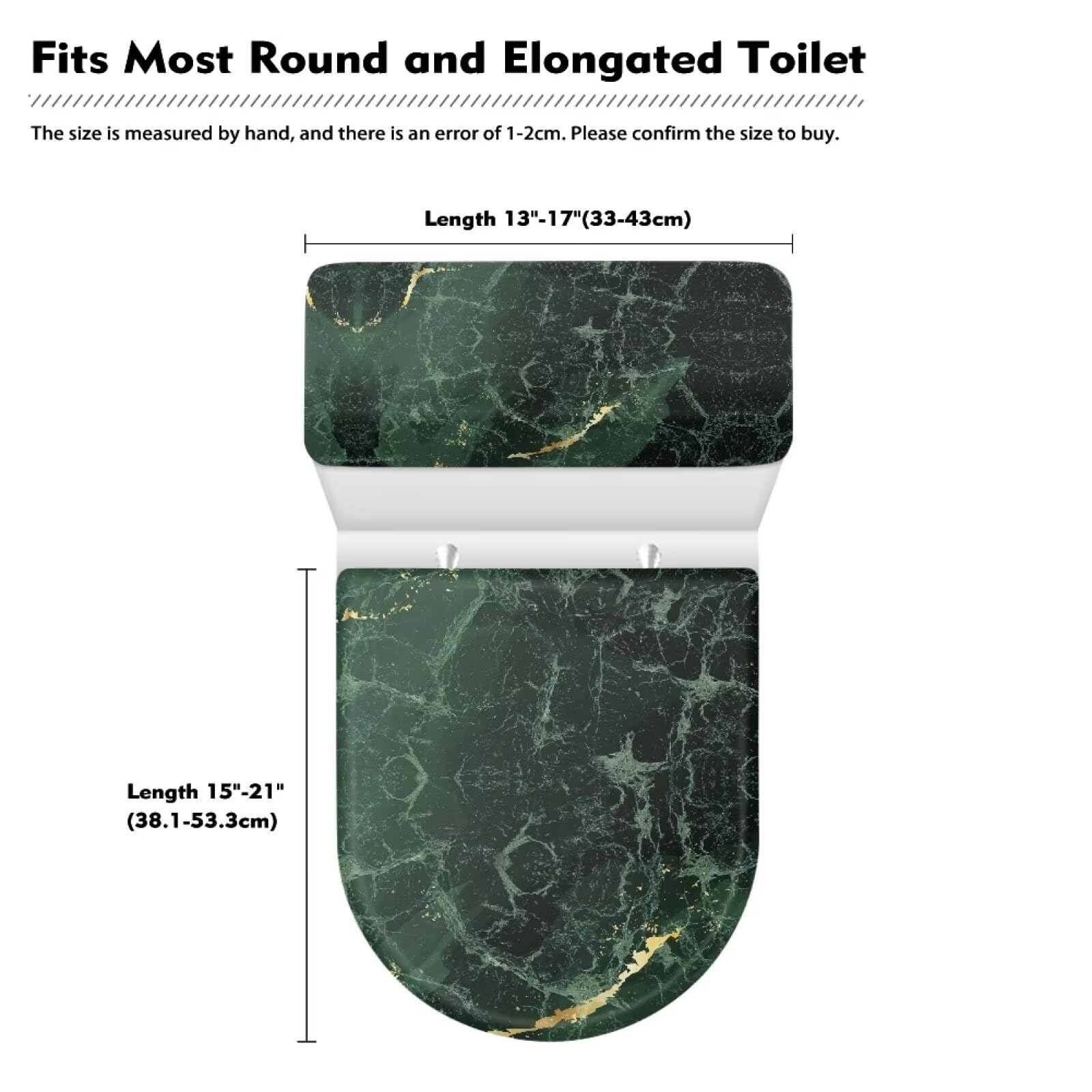 Green Marble Toilet Seat Covers - Set of 2 -5