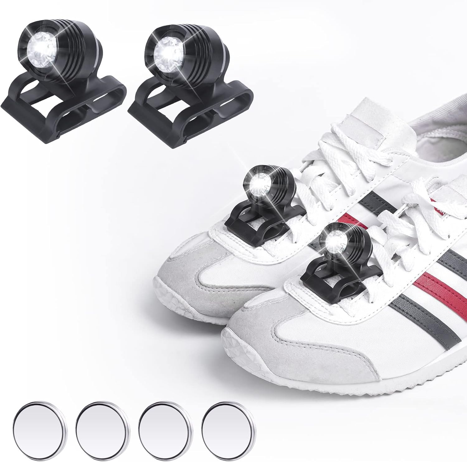 Nieolheoui 2PCS LED Headlights for Shoes Cro c, Small Headlamps Shoes