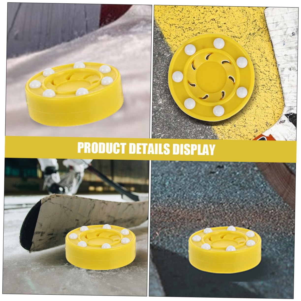 UPKOCH Roller Rondelles De Hockey Patinage Le Hockey Concours Outils D'entraînement Hockey sur Glace Petites Rondelles De Glace PP Yellow