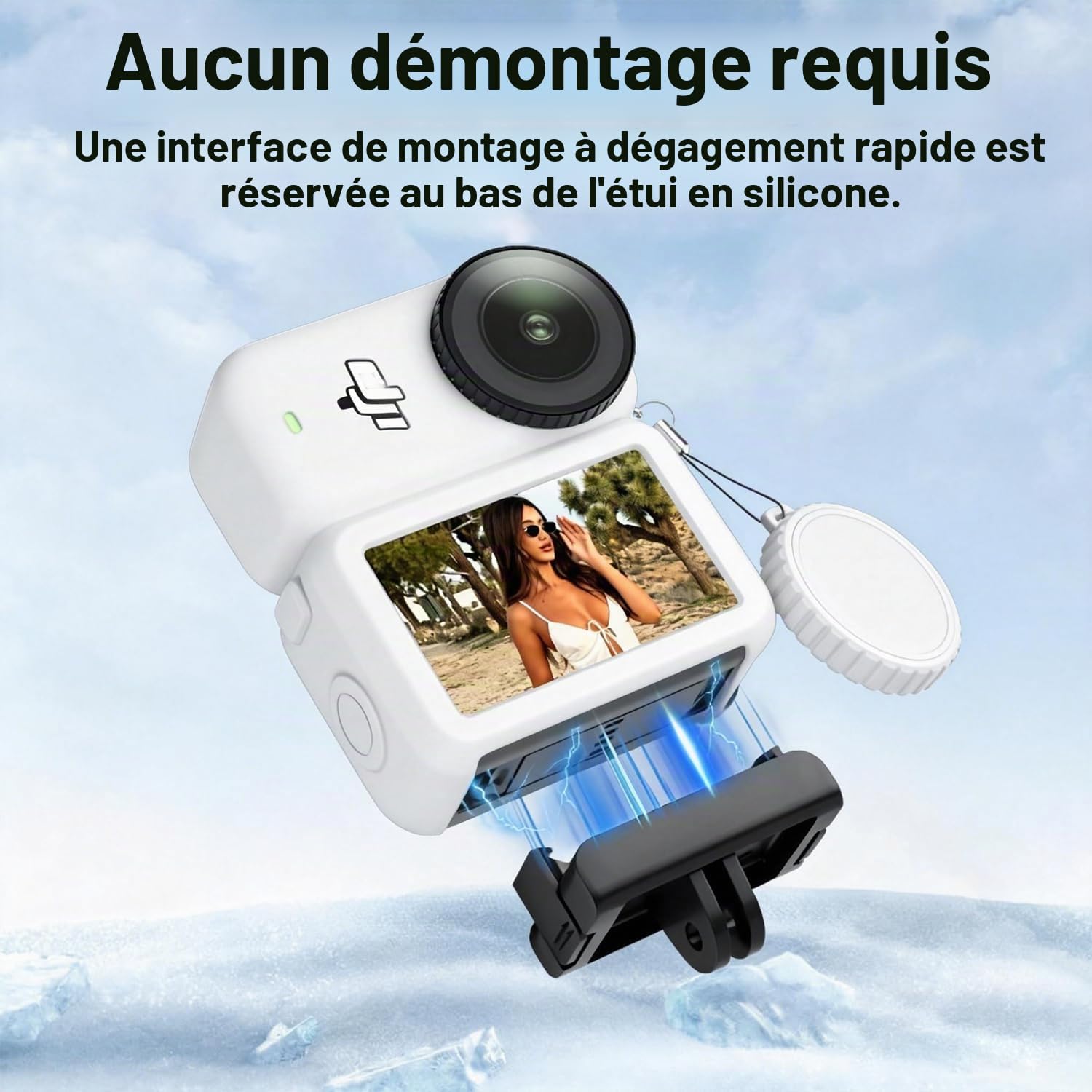 Osmo Nano Silicone Coque avec Caméra Lentille Capuchon Protecteur (Gris) | Poignet Sangle Compatible pour DJI Osmo Nano, Plein-Corps Protecteur Couverture, Rayure-Épreuve Coque Caméra Accessoires