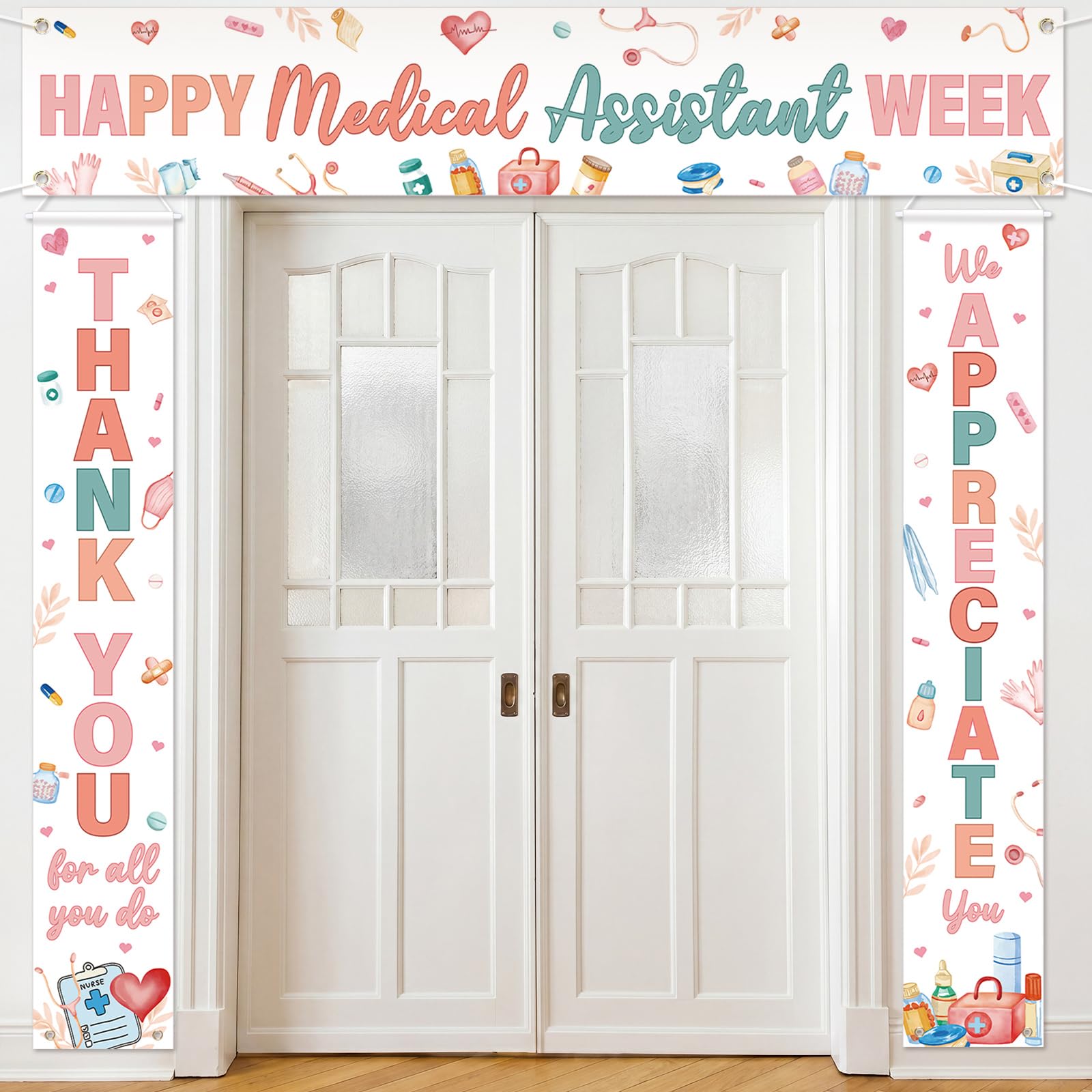 Tingjoo 3 Pcs Happy Medical Assistant Week Banner Office Decorations