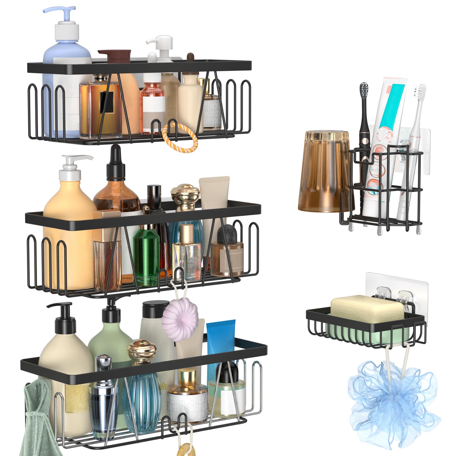 Etagere Douche Sans Percage Blanc Et Porte-Savon Etagere Salle De Bain