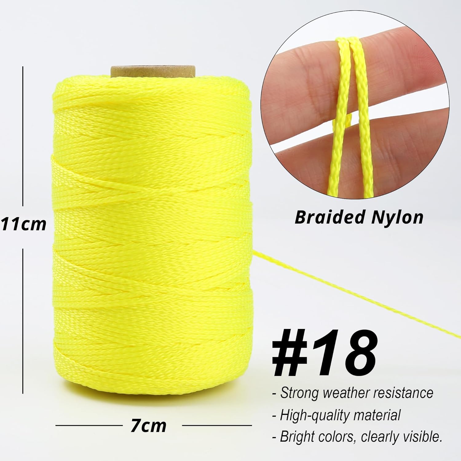 HASWARE 3600FT Mason Line Nylon String #18 Braided Twine Six Colors - Heavy Duty Construction String with Line Block for Gardening Plants Camping Gift Wrapping Masonry Outdoor Projects