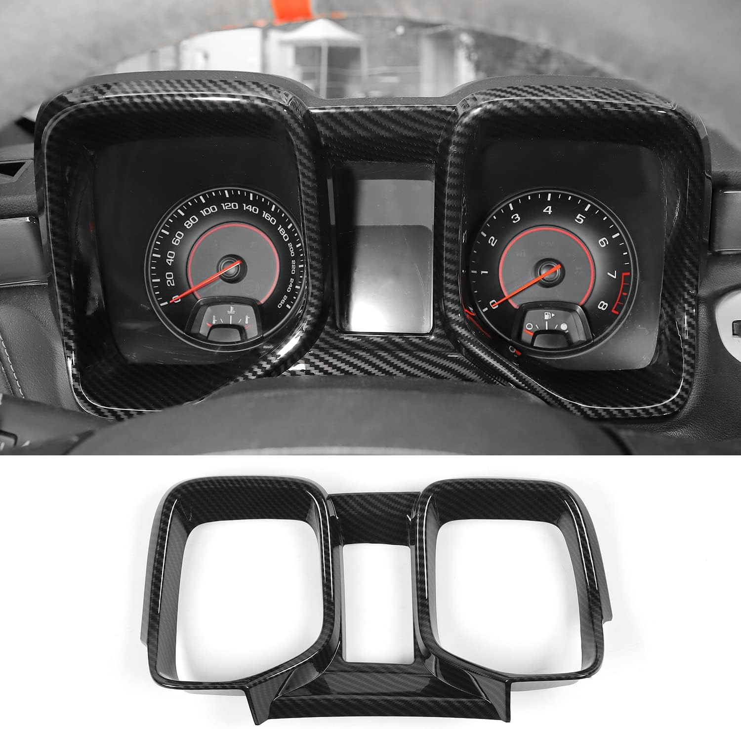 Carbon Fiber Dashboard Panel Trim, Dash Board Frame Bezel for 2010-2015 Chevrolet Chevy Camaro