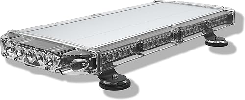 Predator - Barra de luz LED de emergencia de 3 W, perfil bajo, magnética, montaje en techo, 27 pulgadas (ámbar/blanco)